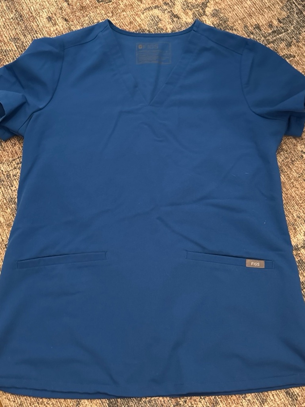 Figs Blue V-Neck Scrub Top